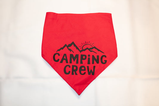 Camping Crew Pet Bandana Red and Black