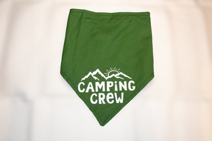 Camping Crew Pet Bandana Green and White