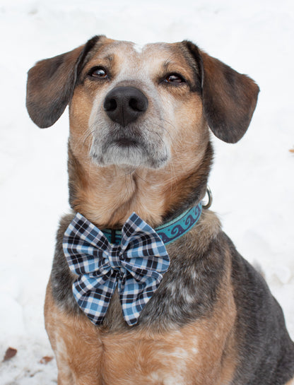 Blue Plaid Sailor Bow