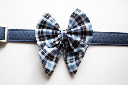 Blue Plaid Sailor Bow