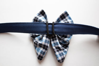 Blue Plaid Sailor Bow