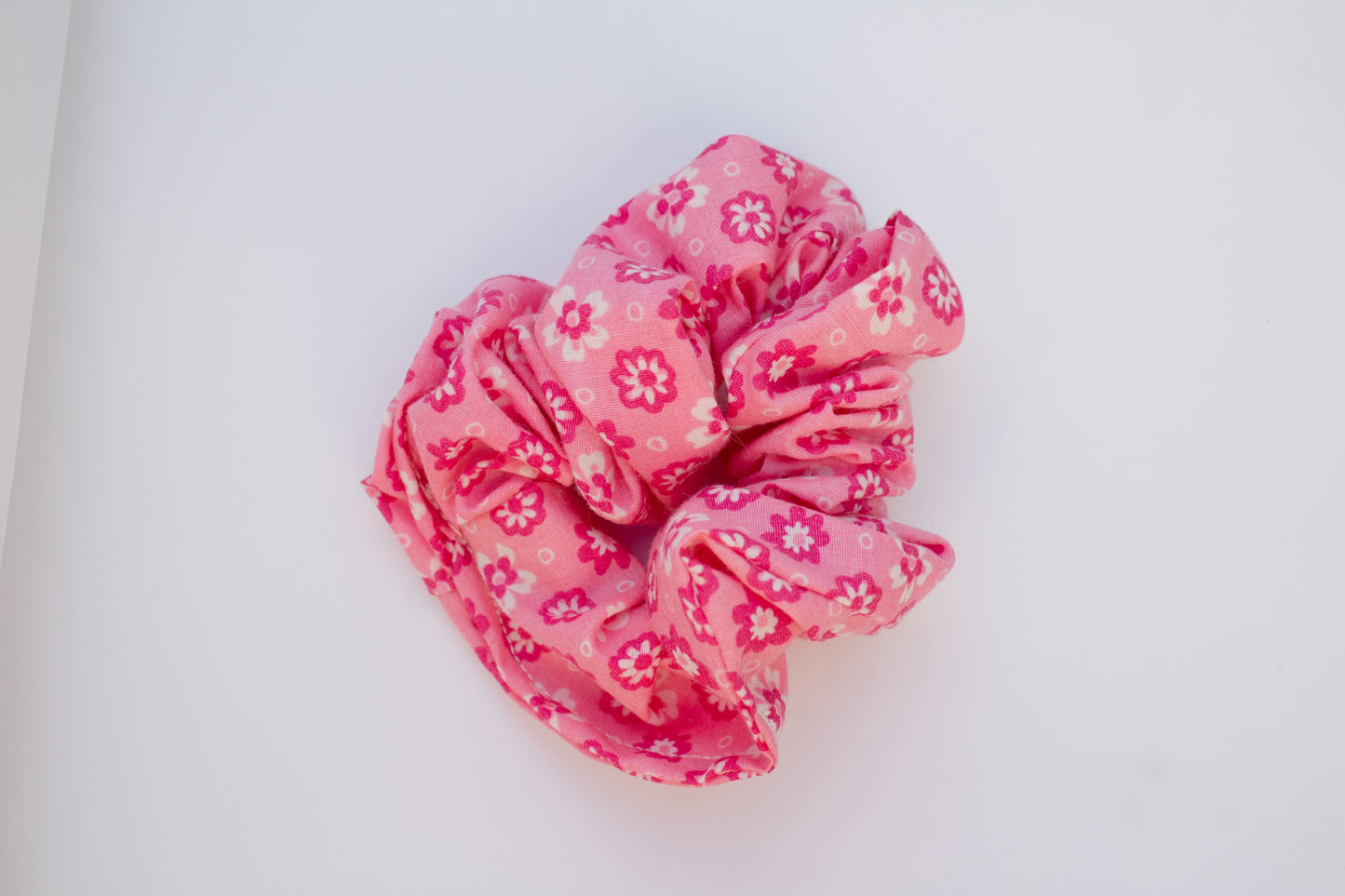 Pink Floral Scrunchie