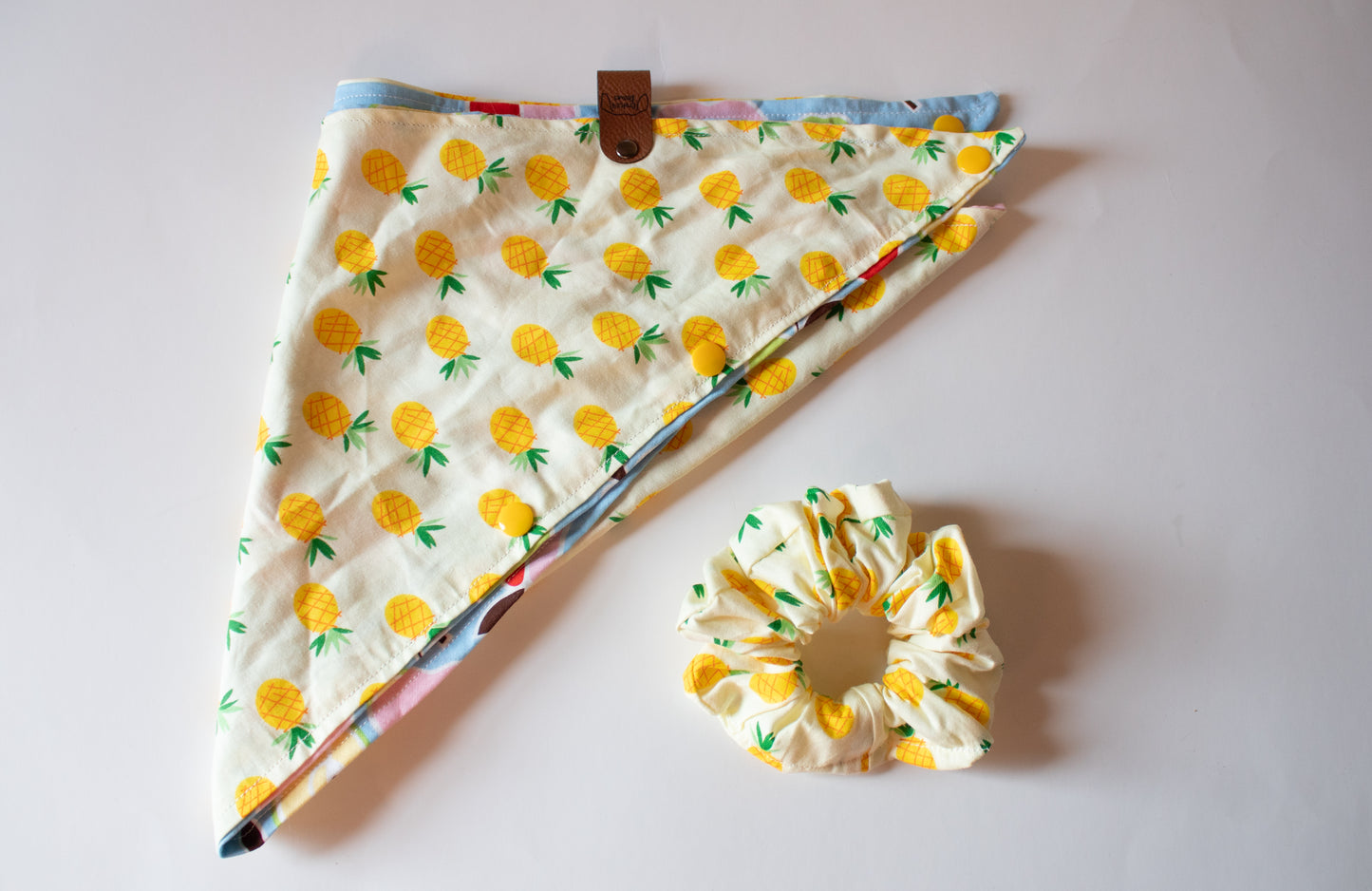 Pineapple Fruit Bandana Scrunchie Set