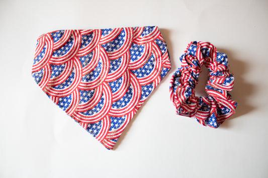 Flag Bandana Scrunchie Set