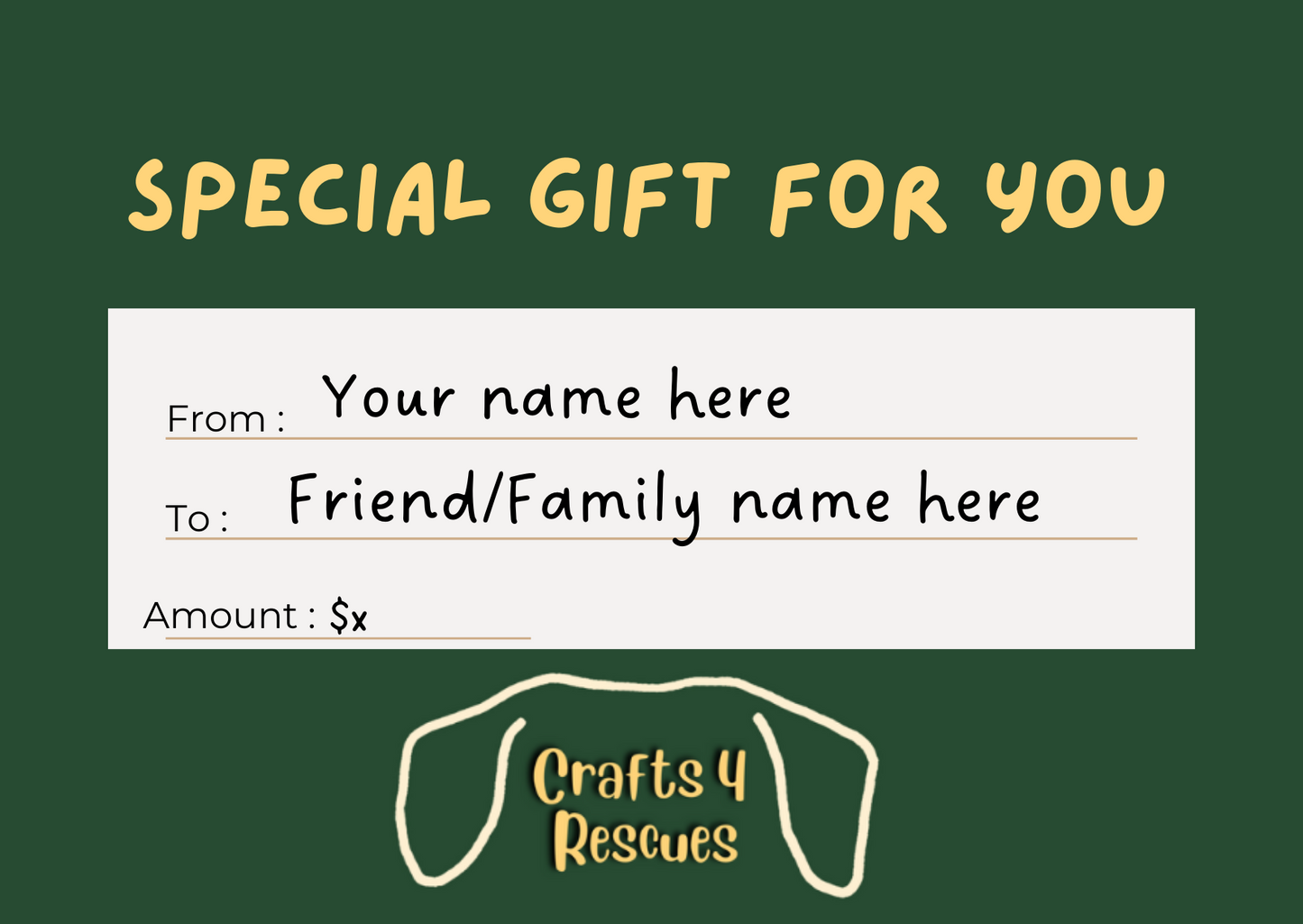 Crafts 4 Rescues Gift Card