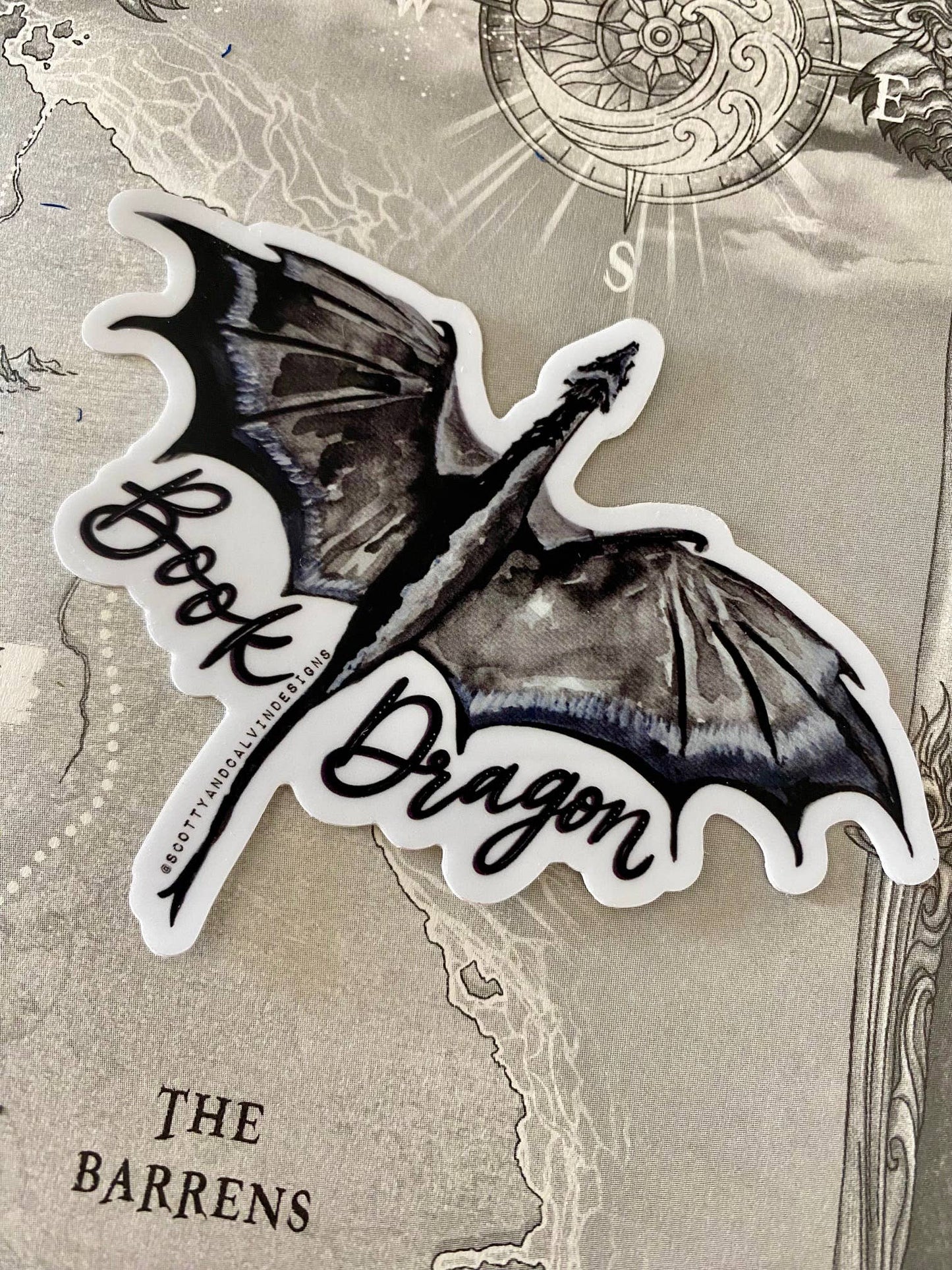 Book Dragon Weatherproof Sticker Fourth Wing Inspired