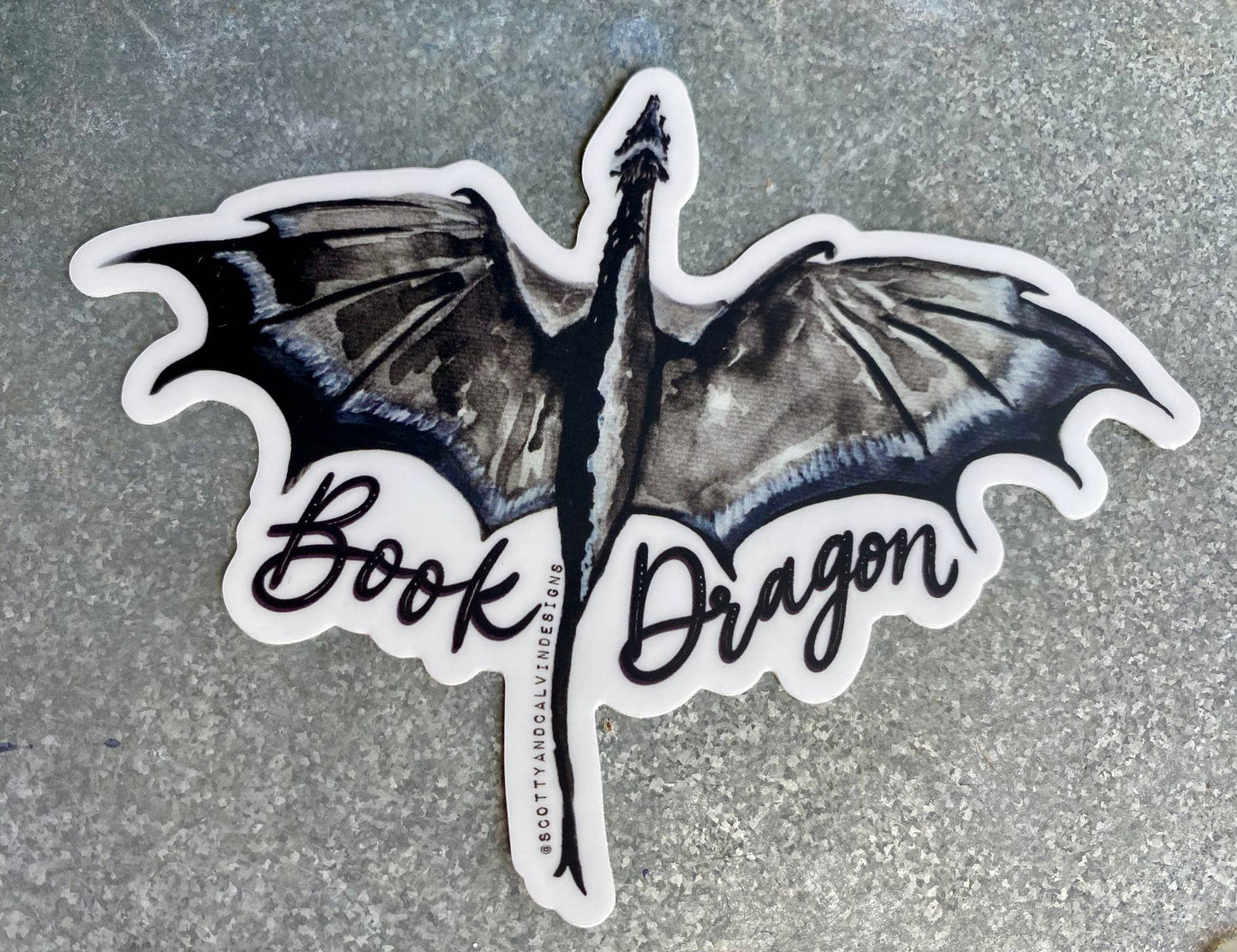 Book Dragon Weatherproof Sticker Fourth Wing Inspired