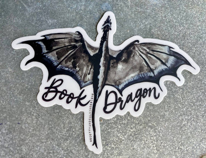 Book Dragon Weatherproof Sticker Fourth Wing Inspired