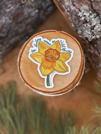 Daffodil Spring Floral Weatherproof Sticker 
