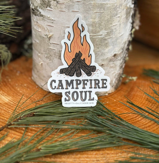 Campfire Soul Camping Weatherproof Sticker