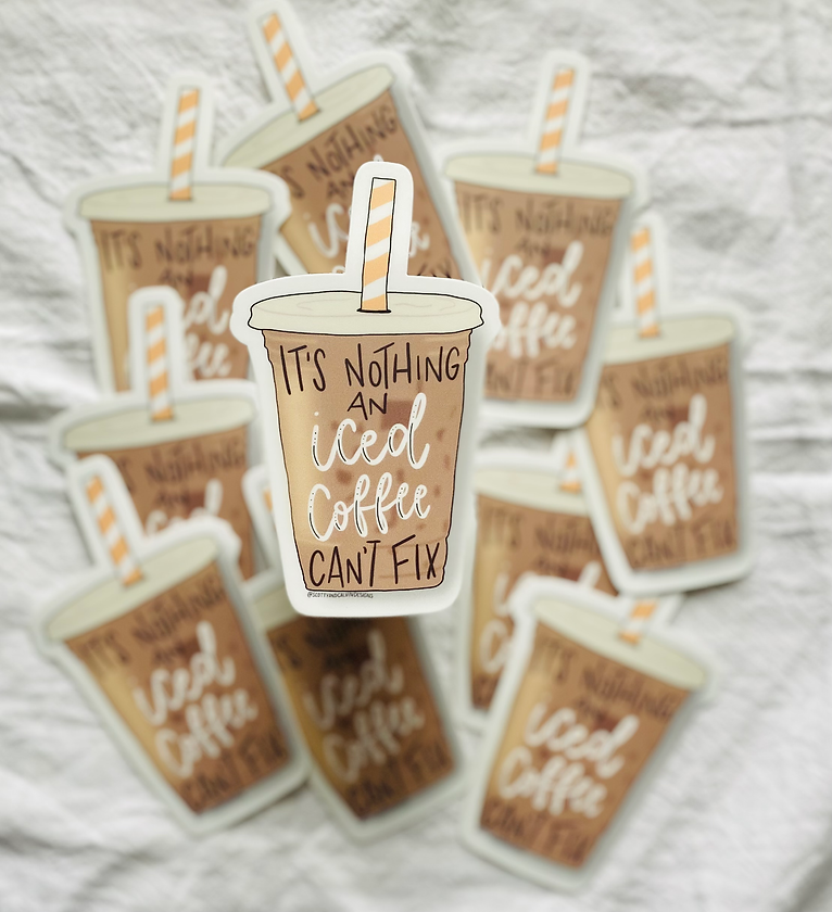 Iced Coffee Weatherproof Sticker