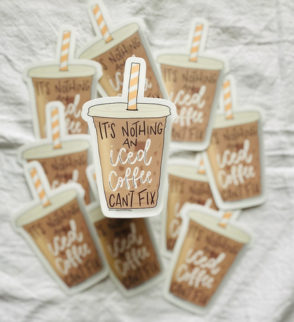 Iced Coffee Weatherproof Sticker