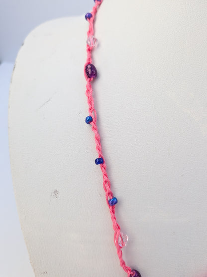 Pink beaded necklace