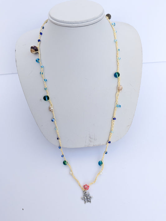 Beach vibes beaded necklace