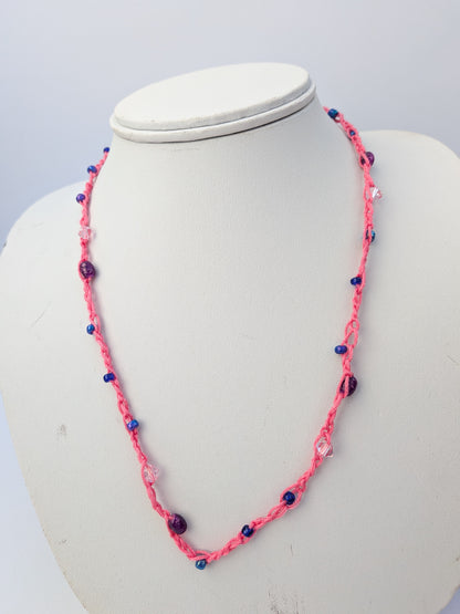 Pink beaded necklace
