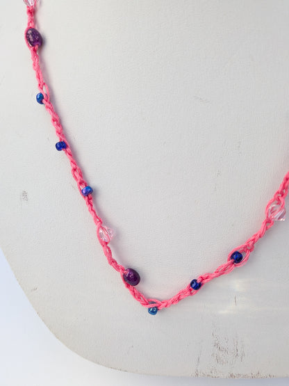 Pink beaded necklace