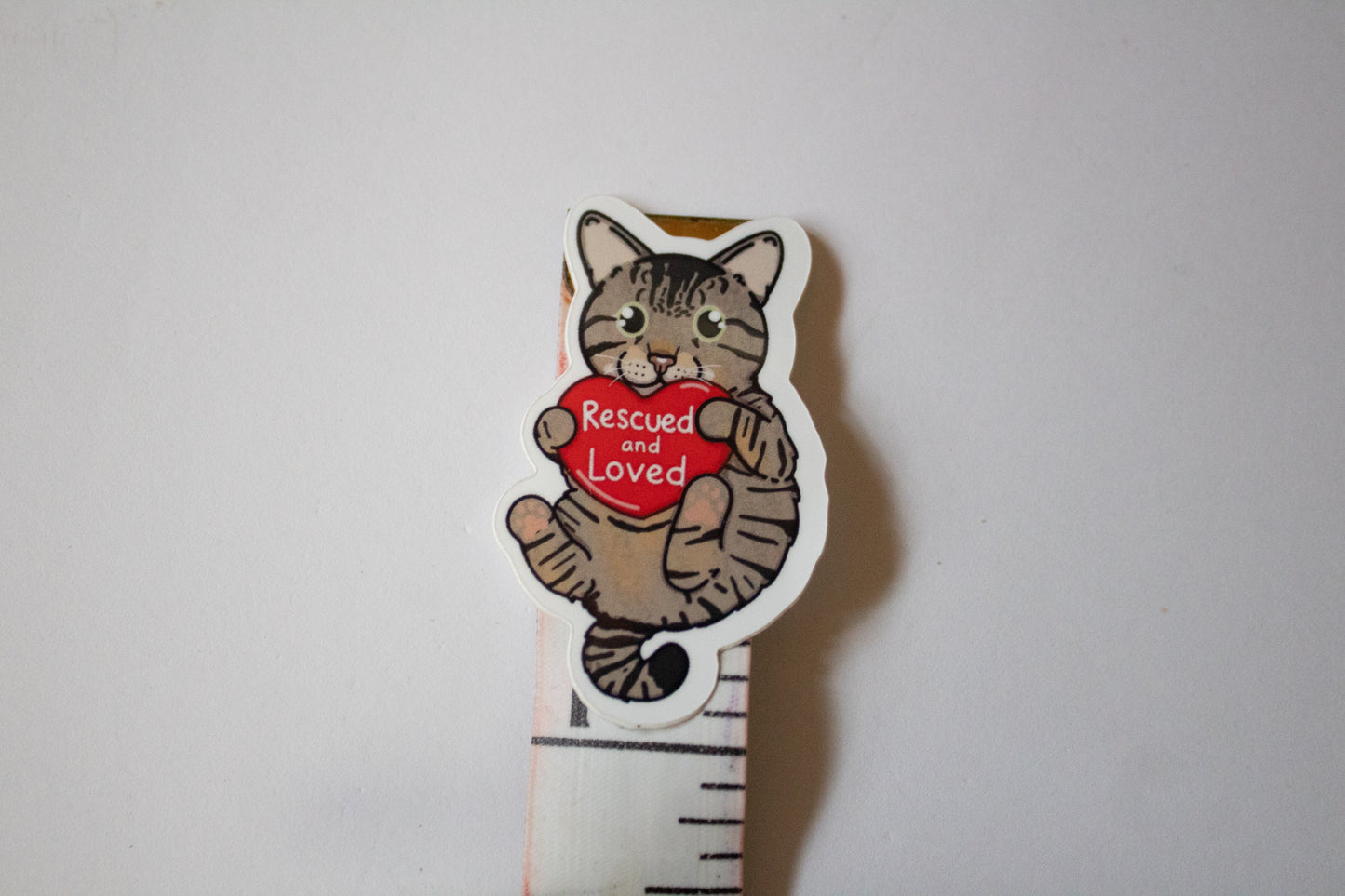 Rescued and Loved Cat Sticker