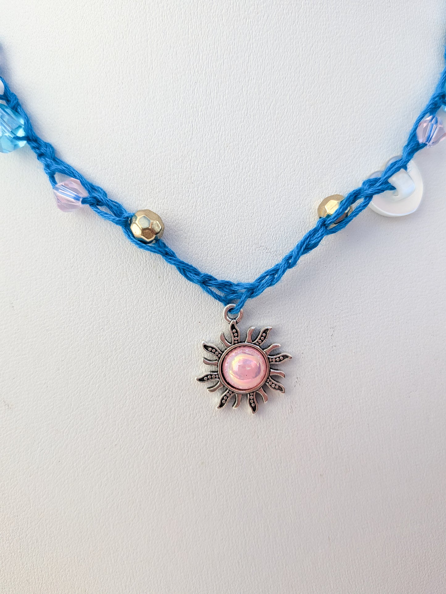 Pink sunshine necklace