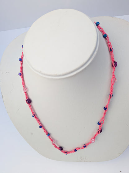 Pink beaded necklace
