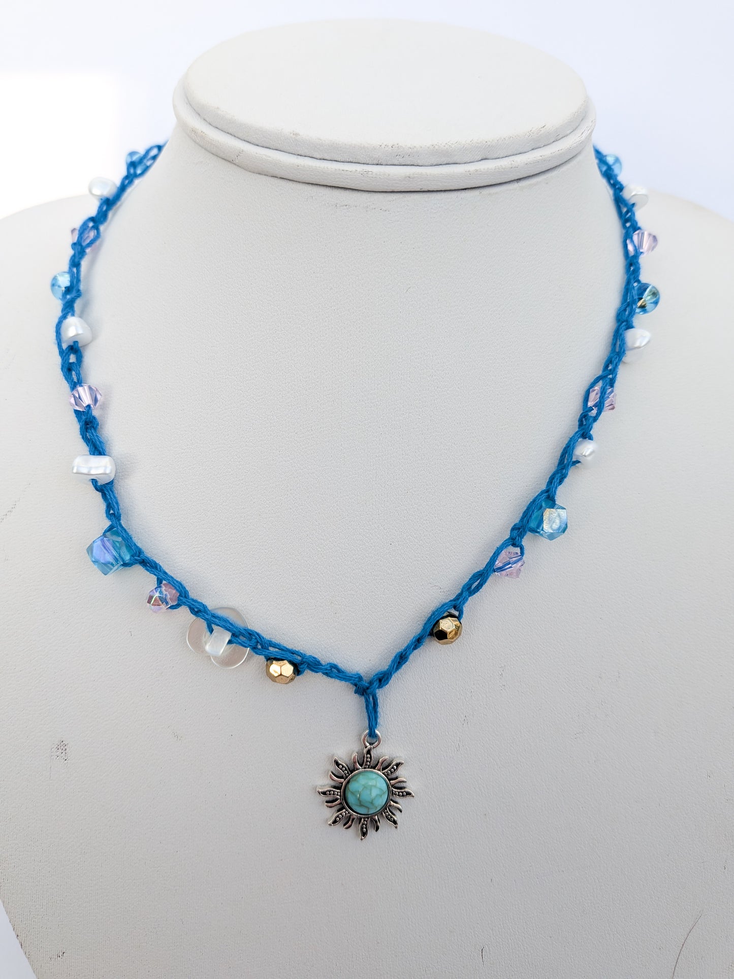 Blue sunshine necklace