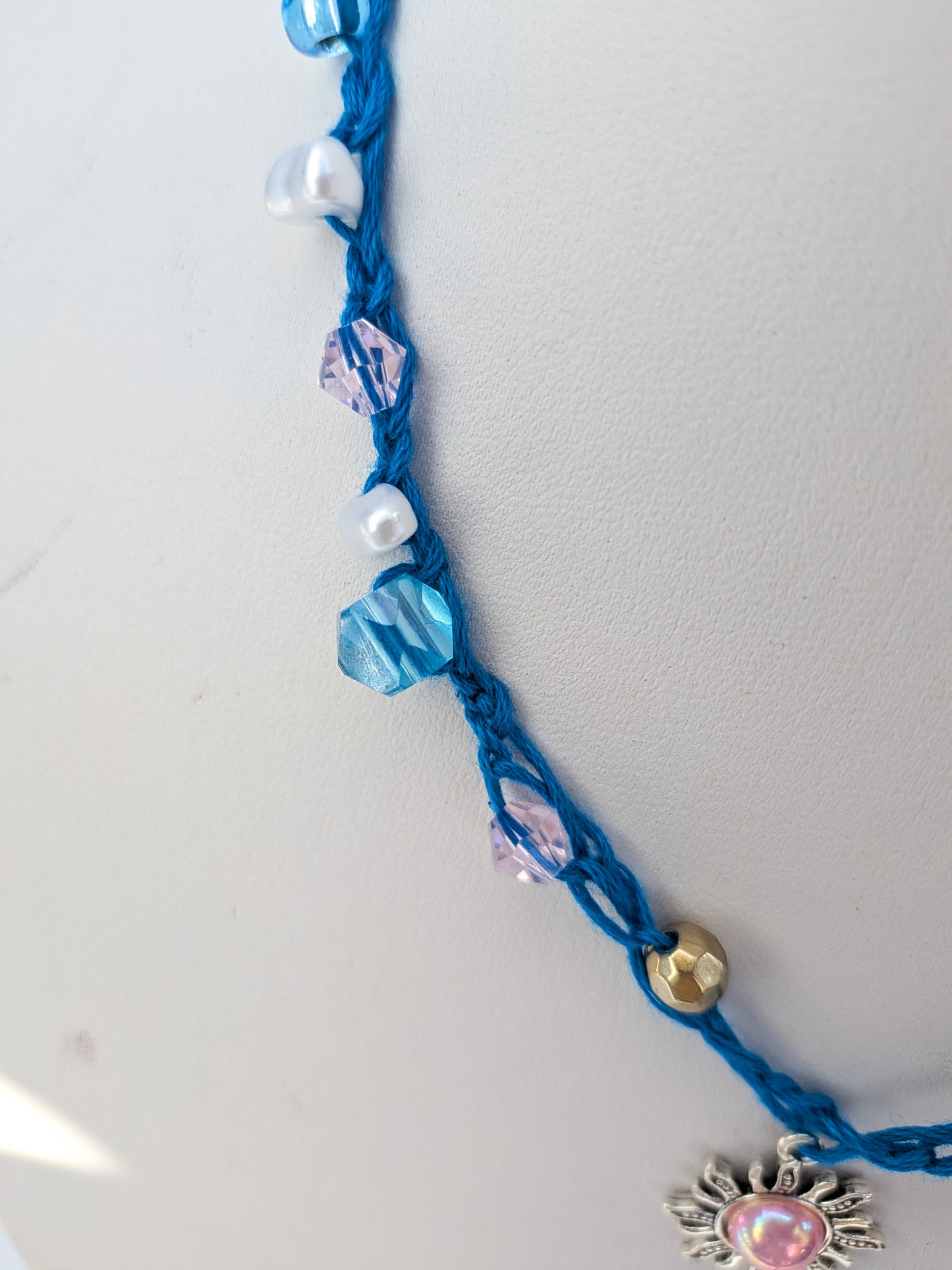 Pink sunshine necklace