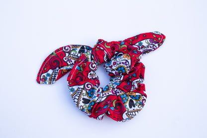 Skulls Bandana Bunny Ear Scrunchie Set