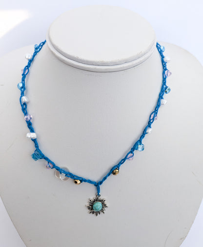 Blue sunshine necklace