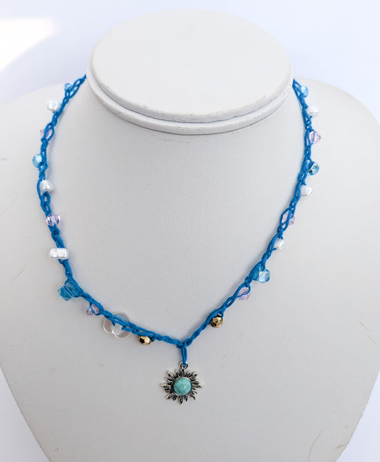 Blue sunshine necklace