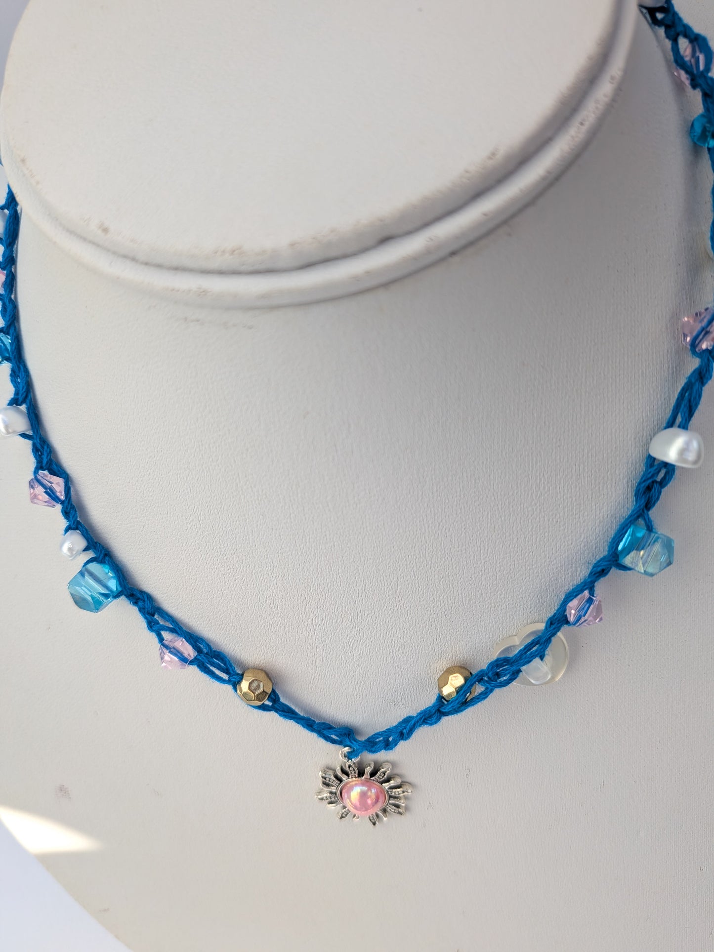 Pink sunshine necklace