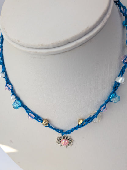 Pink sunshine necklace