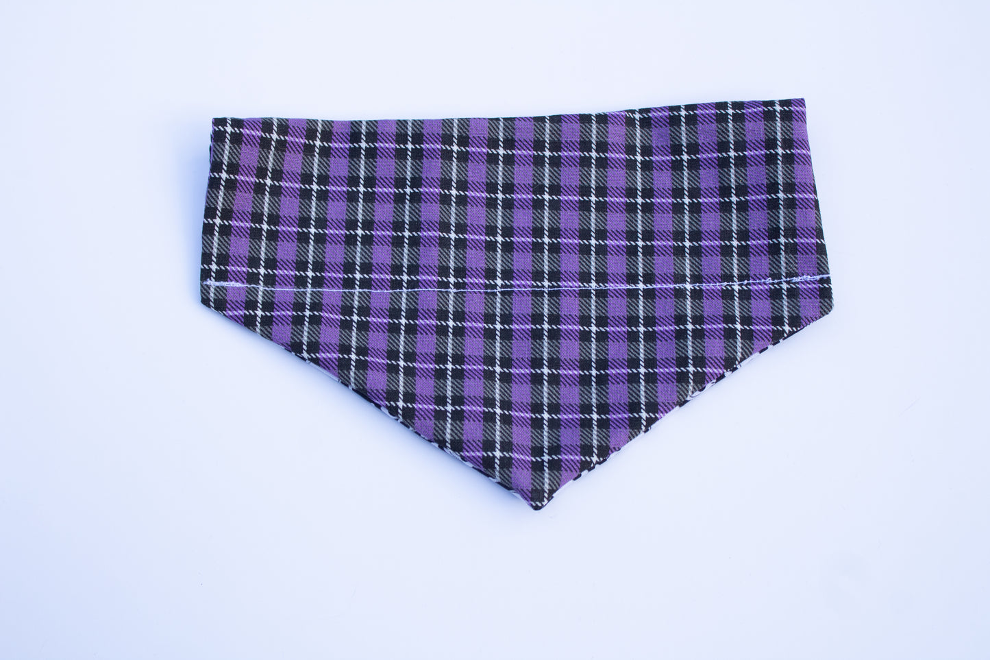 Purple Plaid Skulls Bandana