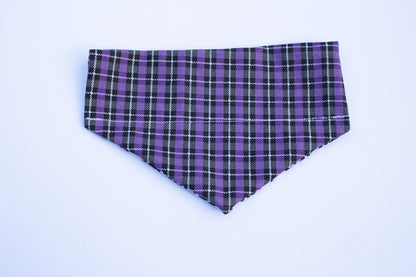 Purple Plaid Skulls Bandana