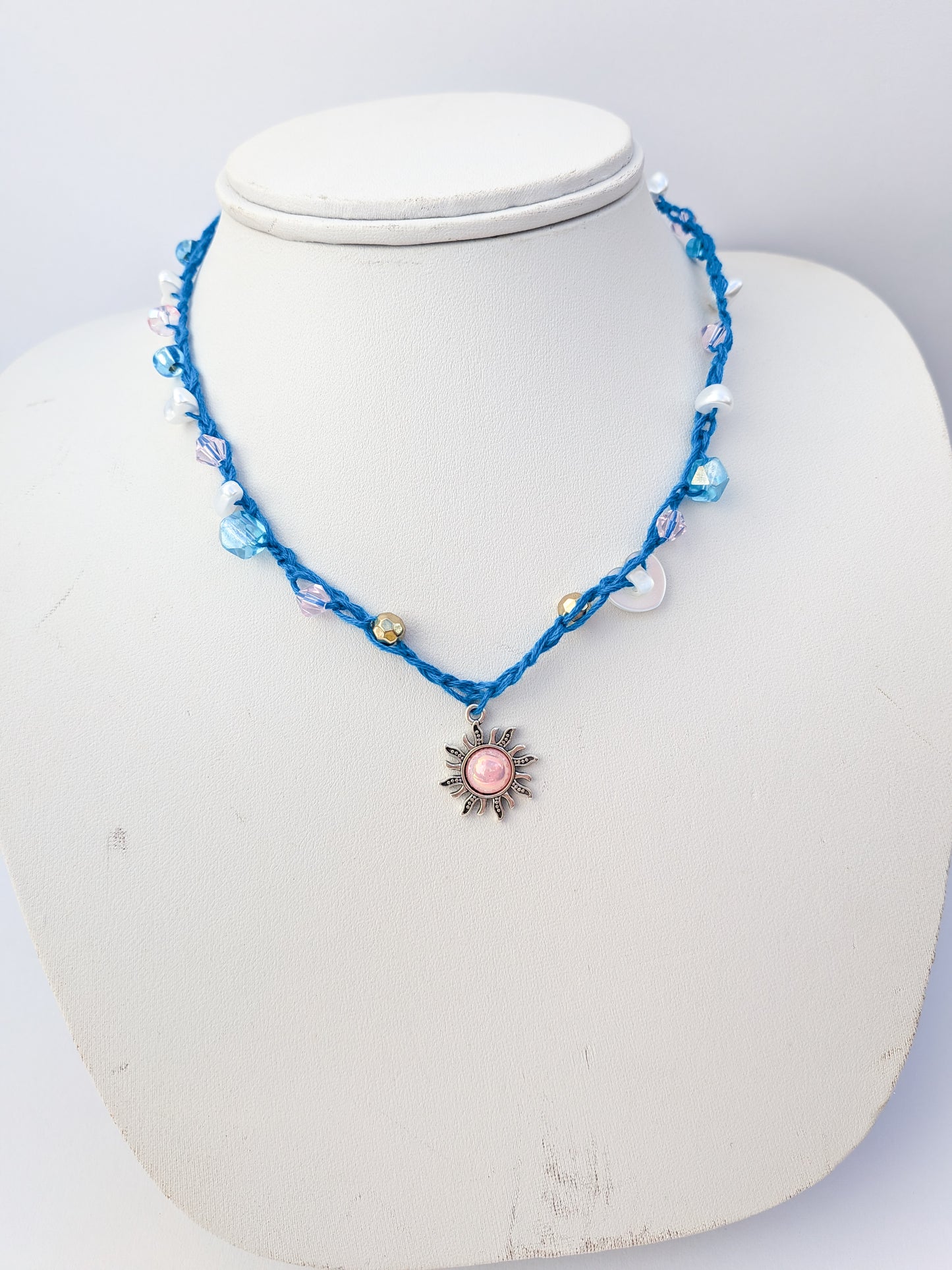 Pink sunshine necklace