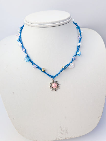 Pink sunshine necklace