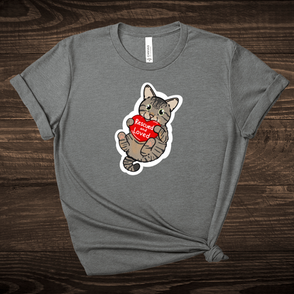 Rescued and Loved Cat Valentines T Shirt
