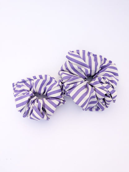 Purple stripes scrunchie