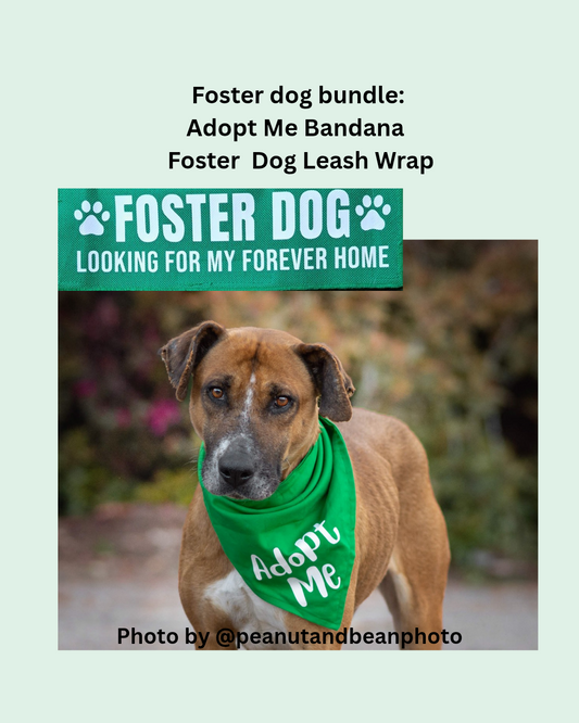 Foster dog Leash Wrap and Adopt Me Bandana Bundle