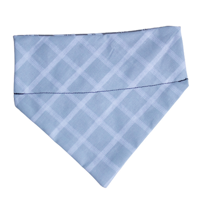 Grey Plaid and Feathers Reversible Bandana